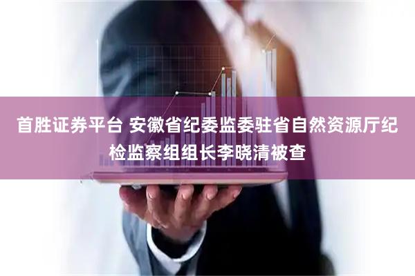 首胜证券平台 安徽省纪委监委驻省自然资源厅纪检监察组组长李晓清被查