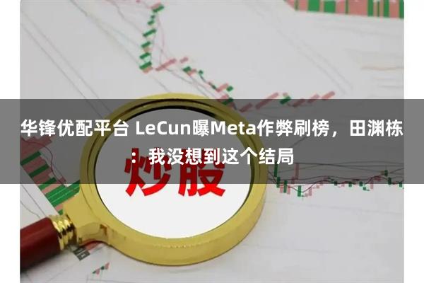 华锋优配平台 LeCun曝Meta作弊刷榜，田渊栋：我没想到这个结局